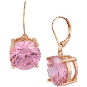 Betsey drop earrings rose gold & pink crystal